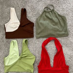 BUNDLE 4 Tops Set - Red, Green, Brown